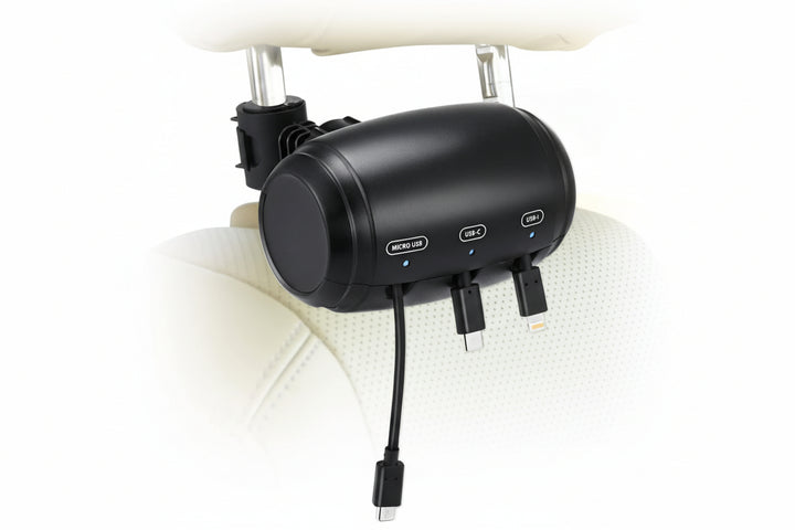 BackSeat Power- 3-i-1 indragbar laddstation för baksätet i bilen