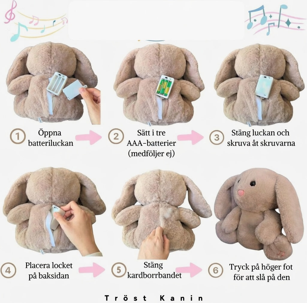 Kanin som andas - Lugnande Sovkompis med Ljus och Musik 🐰✨