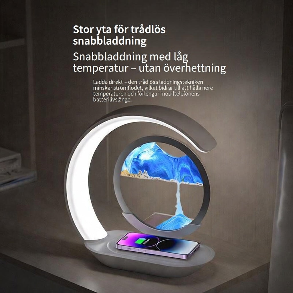 SAND - LED Bordslampa med Trådlös Mobilladdning